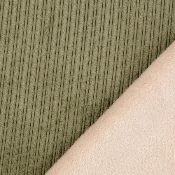Cord mit Fellabseite, oliv